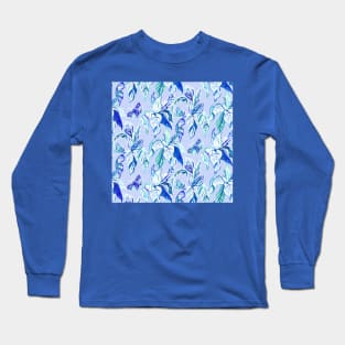 Blue Butterfly Garden Long Sleeve T-Shirt